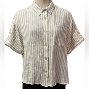 Angels forever young 100% Cotton Gauzy Striped Button-up Top